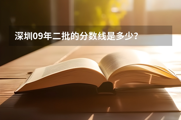 深圳09年二批的分数线是多少？