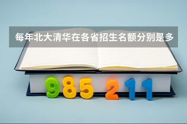 每年北大清华在各省招生名额分别是多少呢？