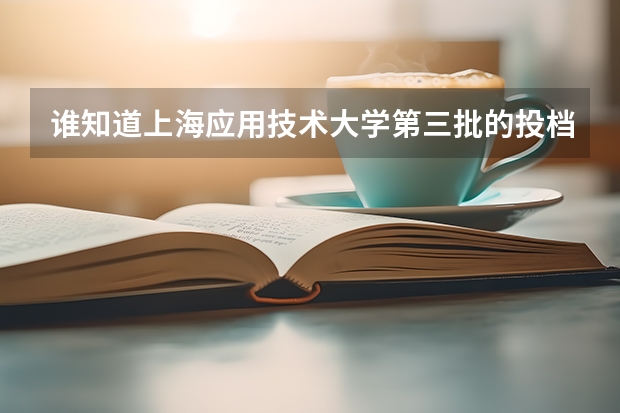 谁知道上海应用技术大学第三批的投档分数线？急急急急急急。。。。（上海应用技术大学在安徽录取分数线）