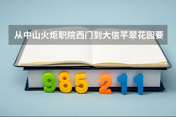 从中山火炬职院西门到大信芊翠花园要如何搭公交?