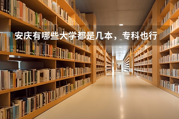 安庆有哪些大学都是几本，专科也行