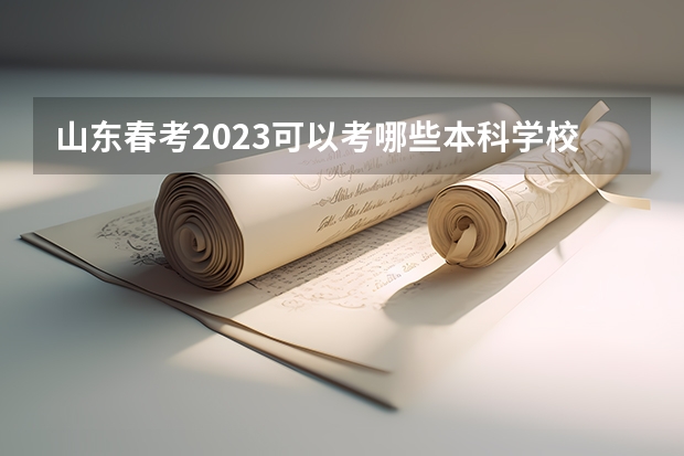 山东春考2023可以考哪些本科学校